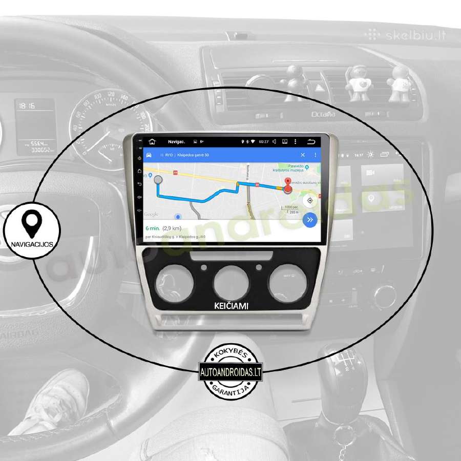 Skoda Octavia Android multimedia Usb/GPS/WiFi/10" - nuotraukos Nr. 11