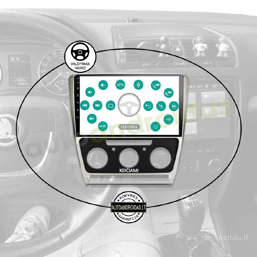 Skoda Octavia Android multimedia Usb/GPS/WiFi/10" - nuotraukos Nr. 12