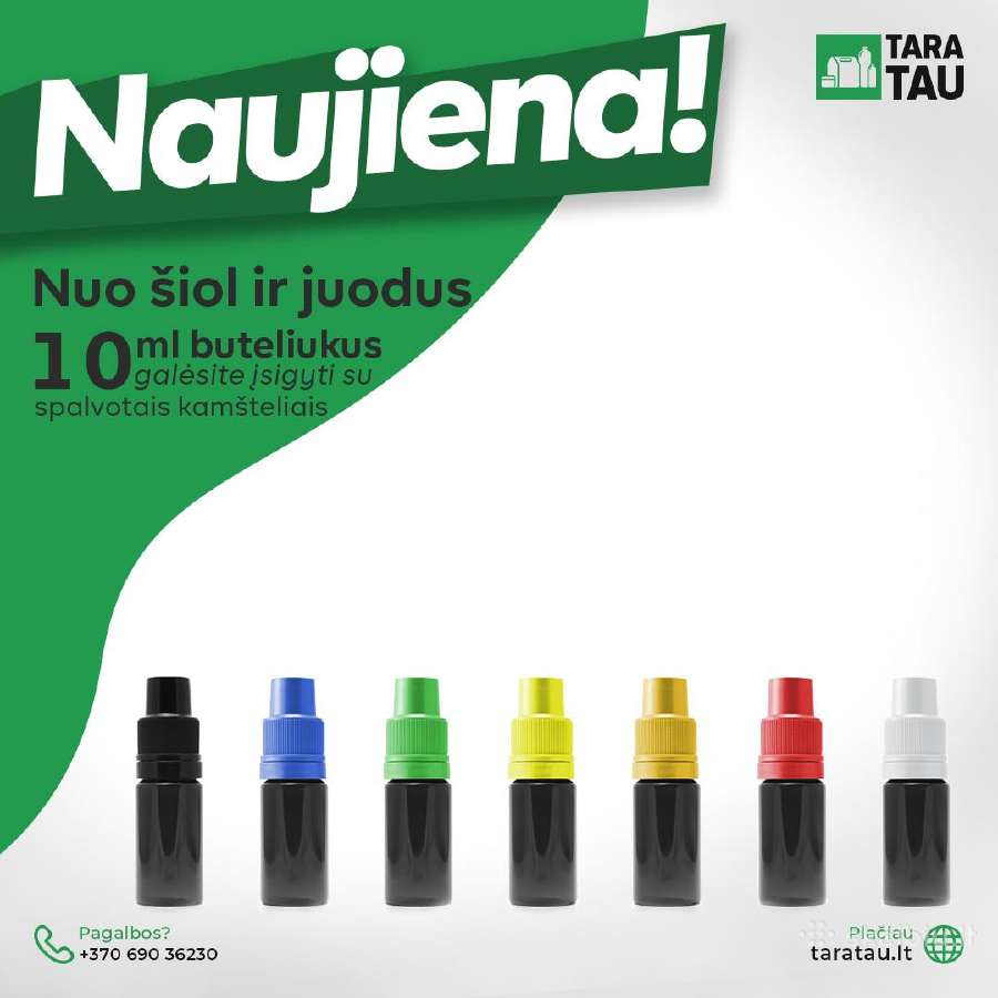 Juodi Plastikiniai 10ml Buteliukai - nuotraukos Nr. 4
