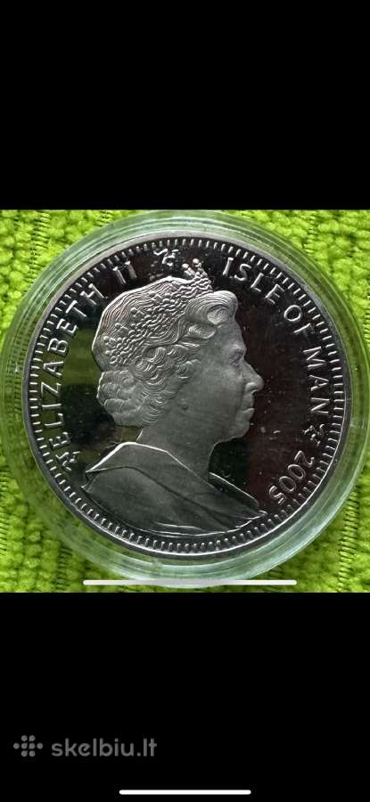 Moneta Isle of Man 2005m. 1 krona, sidabras - nuotraukos Nr. 2