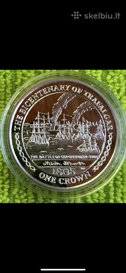 Moneta Isle of Man 2005m. 1 krona, sidabras