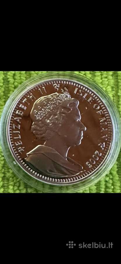 Moneta Isle of Man 2005m. 1 krona, sidabras - nuotraukos Nr. 2