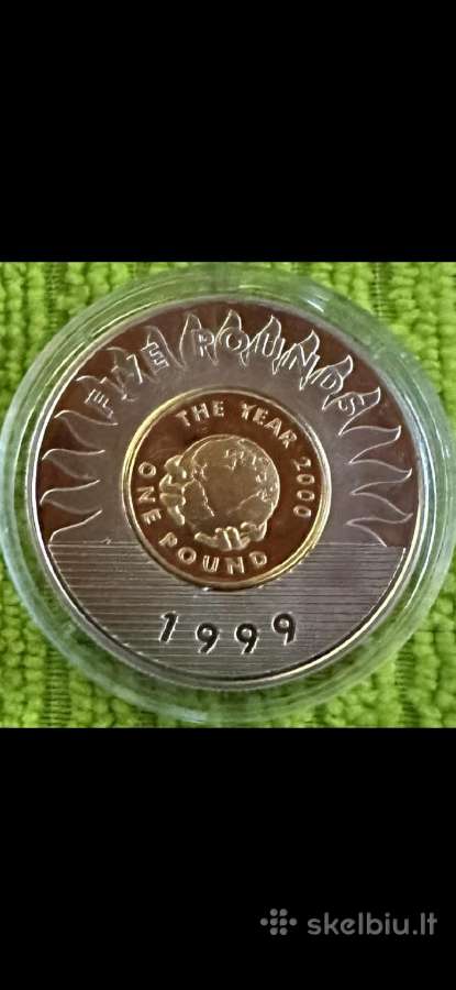 Monetos Guernsey 1999m. 5 svarai, sidabras(.925)