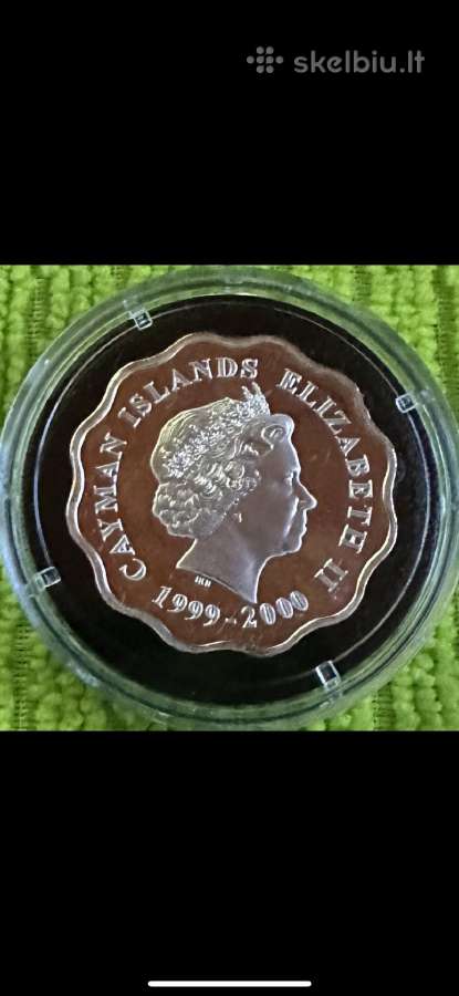 Moneta Cayman isl. 2000m. 2 dollars, sidabras - nuotraukos Nr. 2