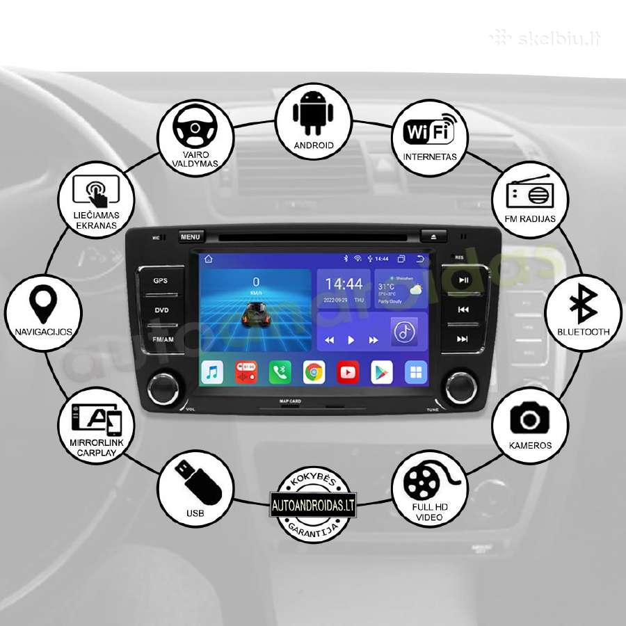 Skoda Octavia Android multimedia Usb/GPS/WiFi/7" - nuotraukos Nr. 2