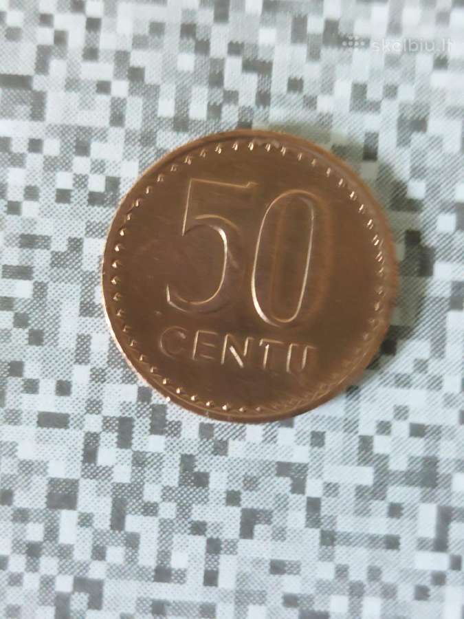 Lietuviškos monetos 50 centų 1991 m.