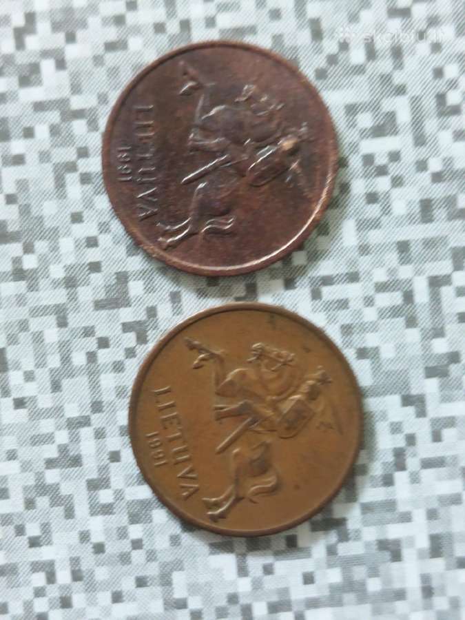 Lietuviškos monetos 50 centų 1991 m. - nuotraukos Nr. 9