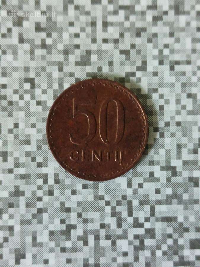 Lietuviškos monetos 50 centų 1991 m. - nuotraukos Nr. 10