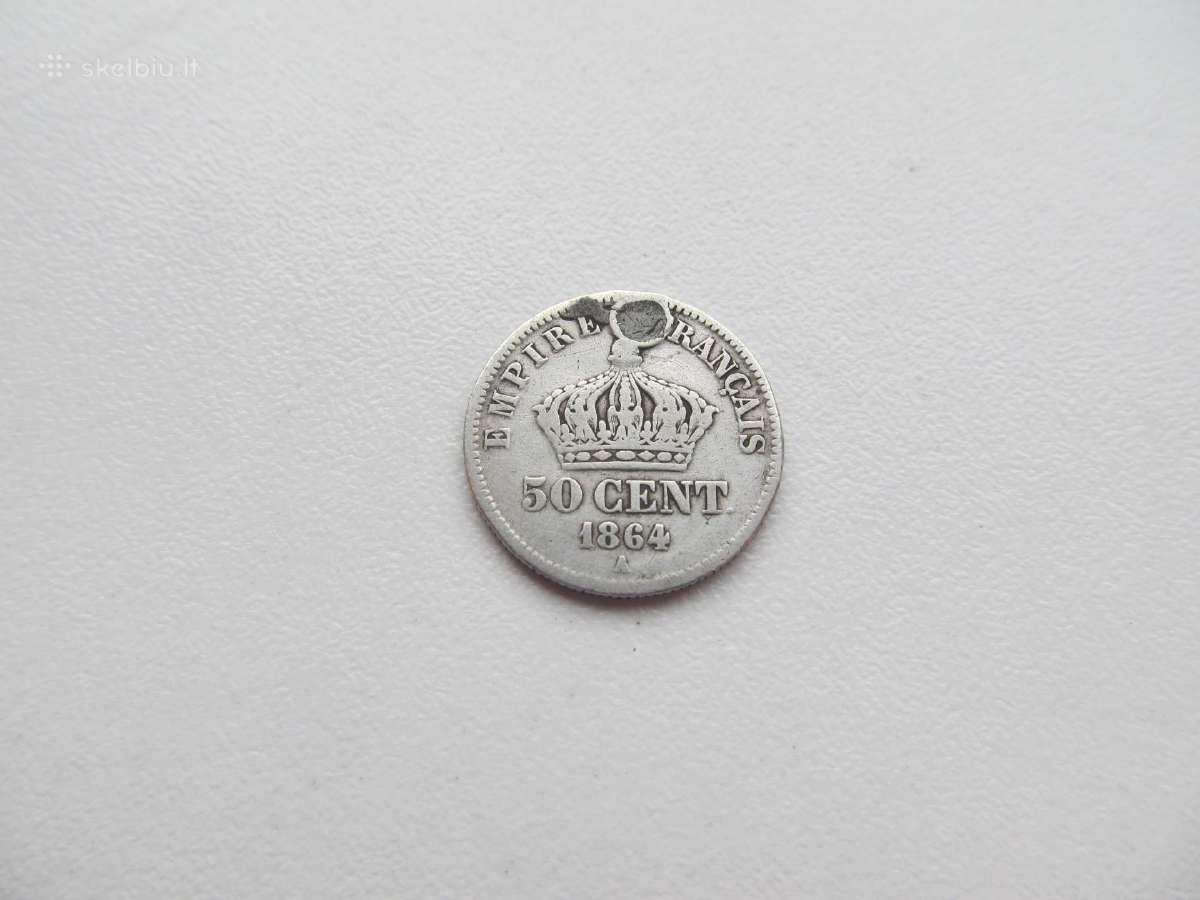 50 cent , Prancūzija , 1864 sidabras