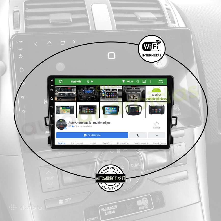 Toyota Auris 2006-12 Android multimedia Usb/GPS/9" - nuotraukos Nr. 3
