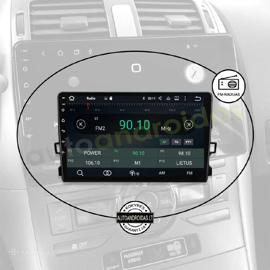 Toyota Auris 2006-12 Android multimedia Usb/GPS/9" - nuotraukos Nr. 4