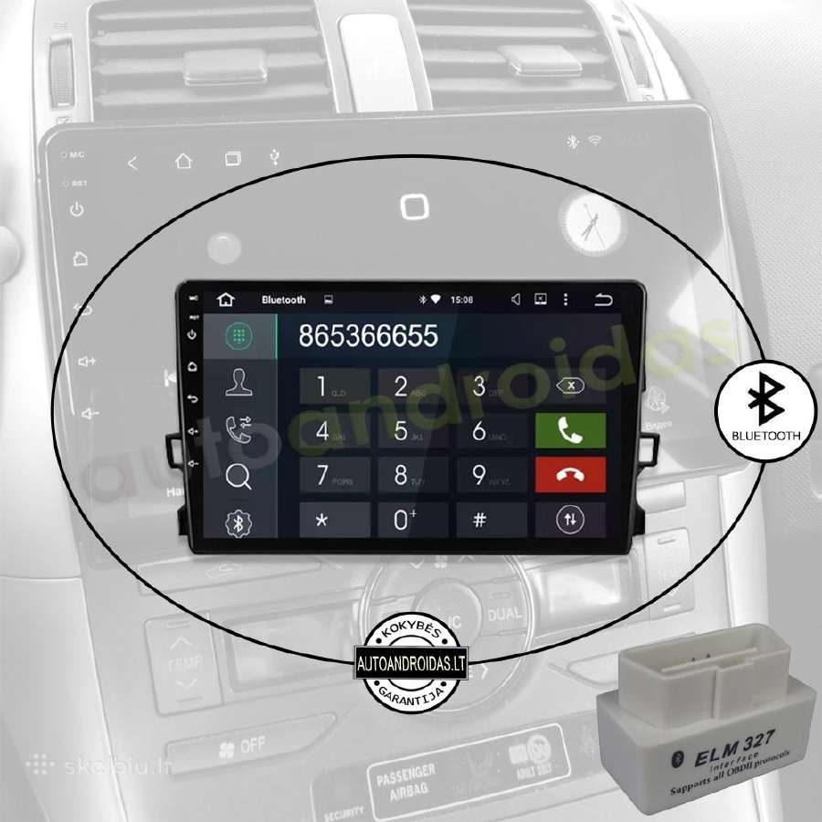 Toyota Auris 2006-12 Android multimedia Usb/GPS/9" - nuotraukos Nr. 5