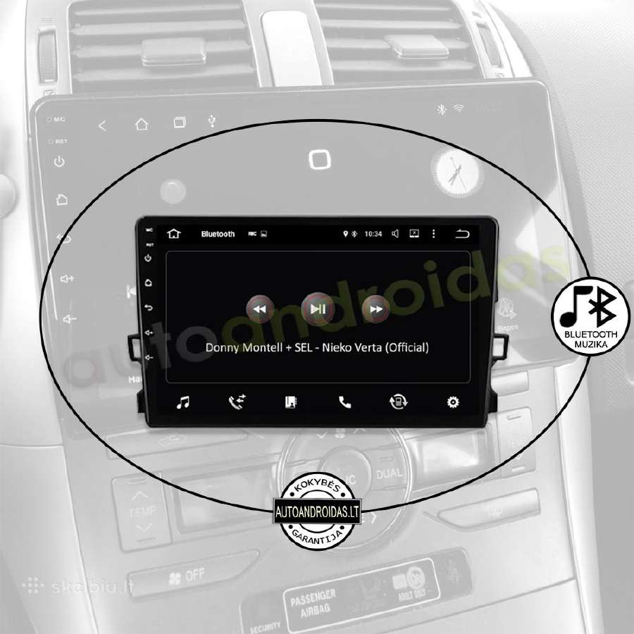 Toyota Auris 2006-12 Android multimedia Usb/GPS/9" - nuotraukos Nr. 6
