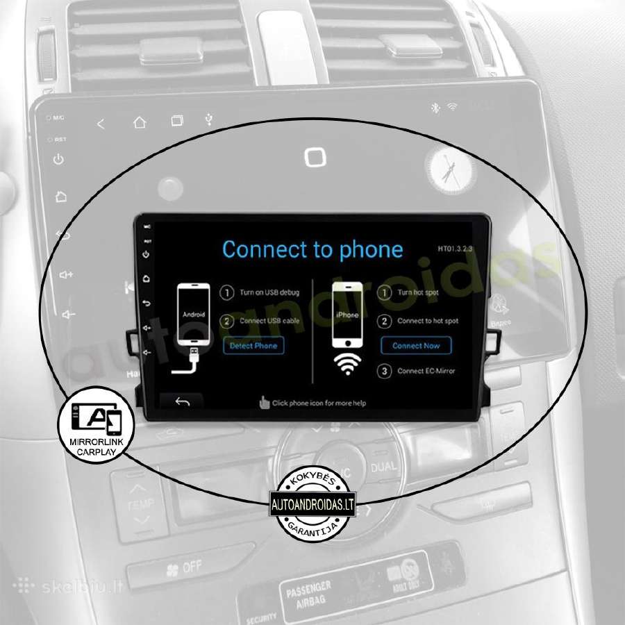 Toyota Auris 2006-12 Android multimedia Usb/GPS/9" - nuotraukos Nr. 10