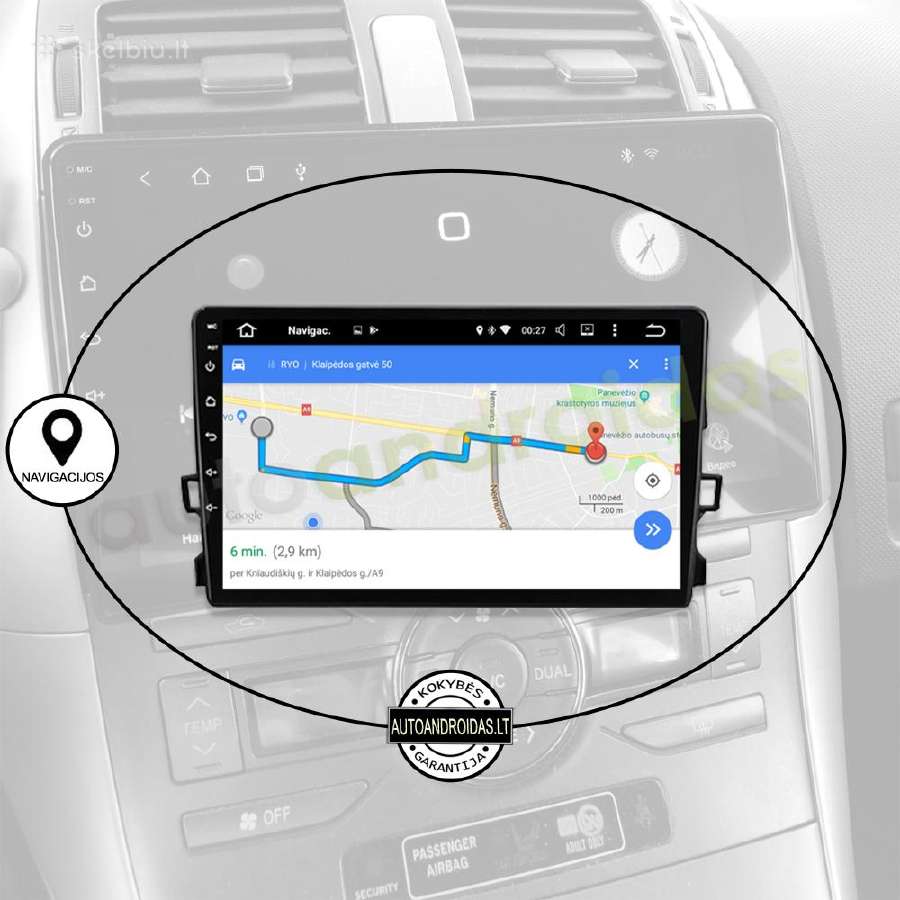 Toyota Auris 2006-12 Android multimedia Usb/GPS/9" - nuotraukos Nr. 11