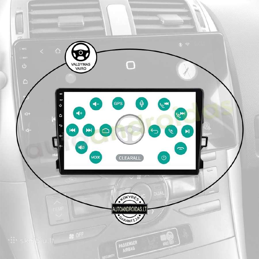 Toyota Auris 2006-12 Android multimedia Usb/GPS/9" - nuotraukos Nr. 12
