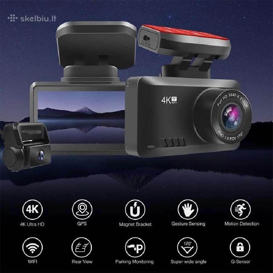 Top! 4k GPS WiFi vaizdo registratorius 2 kameros - nuotraukos Nr. 3