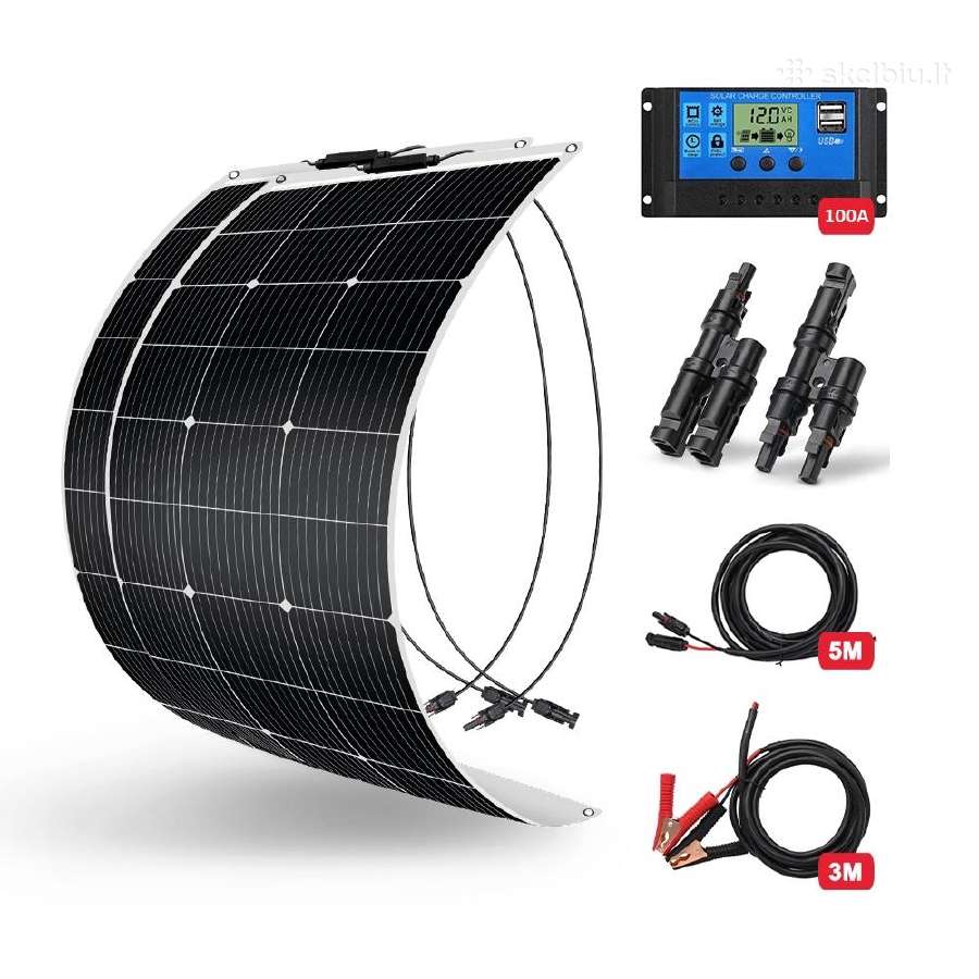 Saulės baterijos komplektas su valdikliu 200w 100a