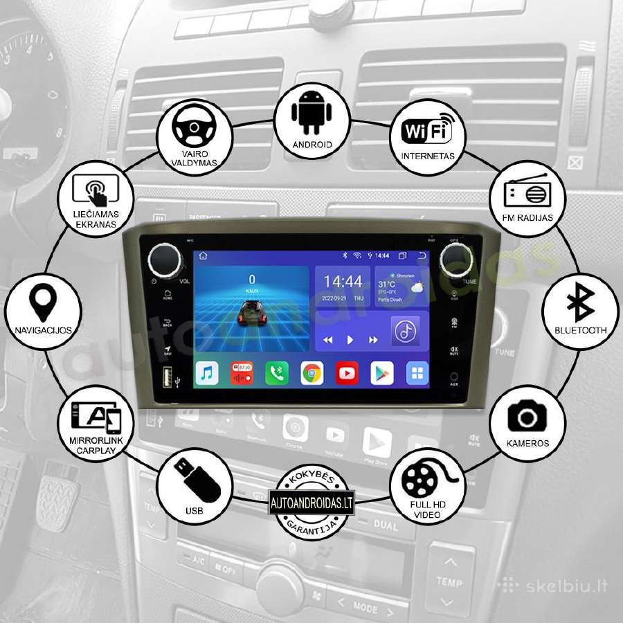 Toyota Avensis 2002-08 Android multimedia Usb/GPS - nuotraukos Nr. 2
