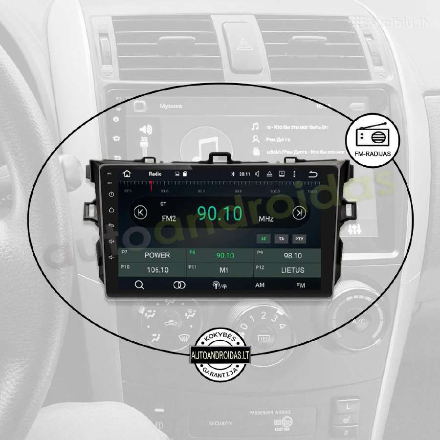 Toyota Corolla 2006-12 Android multimedia GPS/WiFi - nuotraukos Nr. 4