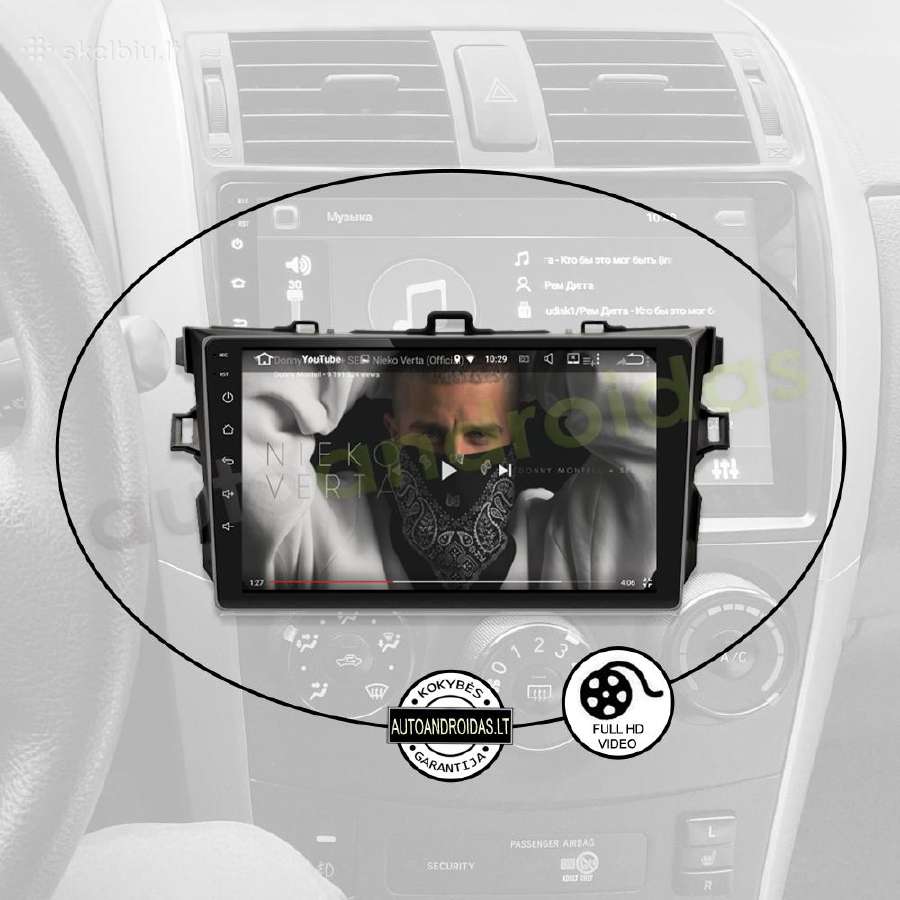 Toyota Corolla 2006-12 Android multimedia GPS/WiFi - nuotraukos Nr. 9