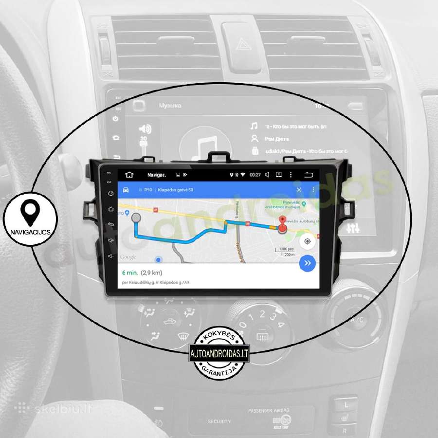 Toyota Corolla 2006-12 Android multimedia GPS/WiFi - nuotraukos Nr. 11