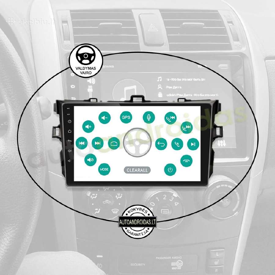 Toyota Corolla 2006-12 Android multimedia GPS/WiFi - nuotraukos Nr. 12