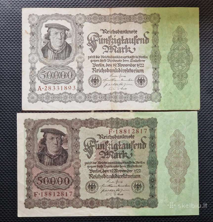 2 x 50 000 mark 1922 Veimaro respublika