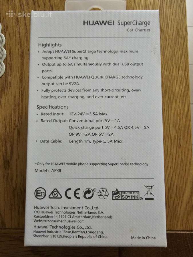 Huawei orig. pakrovejas Usb super charge+ laidas - nuotraukos Nr. 5