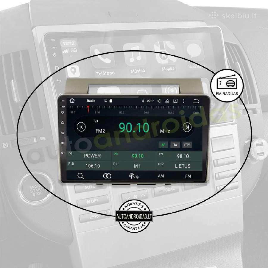 Toyota Corolla Verso Android multimedia GPS/9colių - nuotraukos Nr. 4