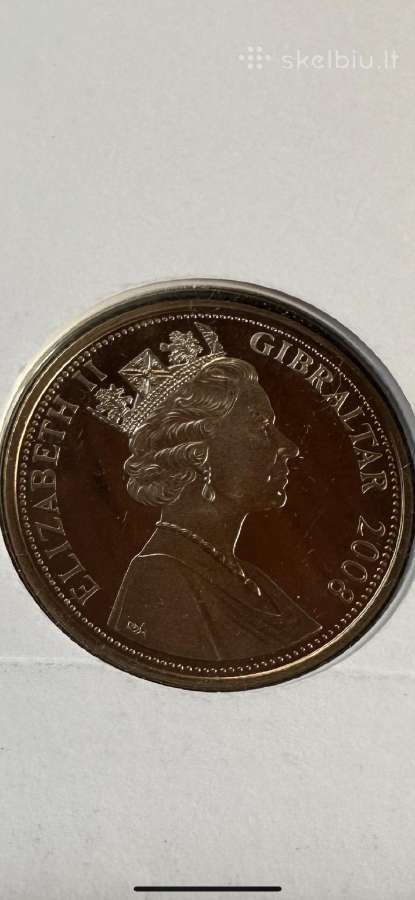 Monete Gibraltar 2008m. 1 krona, cu-ni - nuotraukos Nr. 2