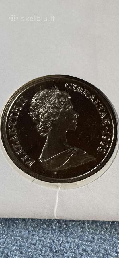 Moneta Gibraltar 1993m. 1 krona, cu-ni - nuotraukos Nr. 2