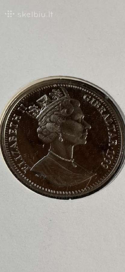 Moneta Gibraltar 1999m. 1 krona, cu-ni - nuotraukos Nr. 2