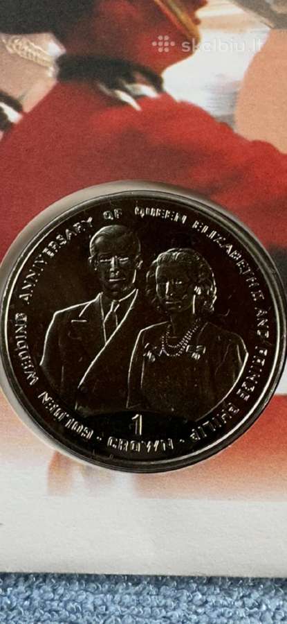 Moneta Gibraltar 1997m. 1 krona, cu-ni