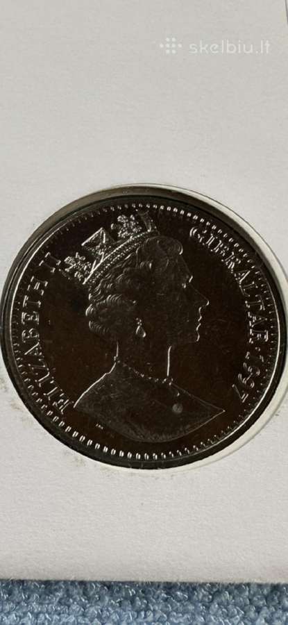 Moneta Gibraltar 1997m. 1 krona, cu-ni - nuotraukos Nr. 2