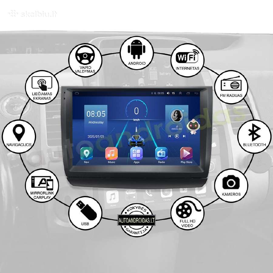 Toyota Prius 20 2003-09 Android multimedia GPS/bt - nuotraukos Nr. 2