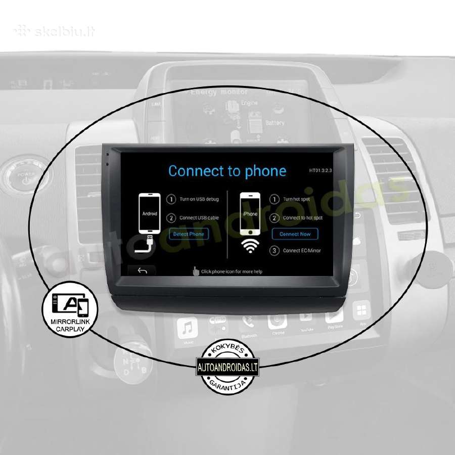 Toyota Prius 20 2003-09 Android multimedia GPS/bt - nuotraukos Nr. 10