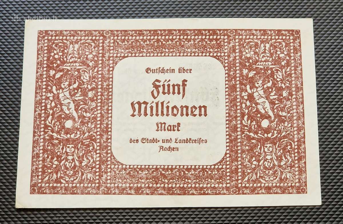 5 000 000 mark 1923 Vokietija Aachen Unc - nuotraukos Nr. 3