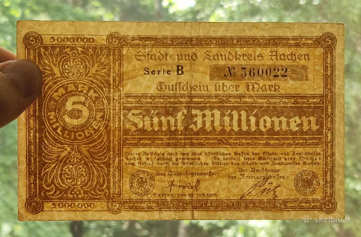 5 000 000 mark 1923 Vokietija Aachen - nuotraukos Nr. 2