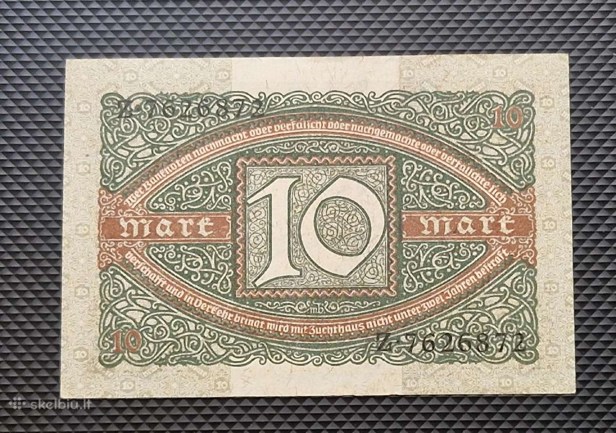 10 mark 1920 Veimaro respublika Unc - nuotraukos Nr. 3