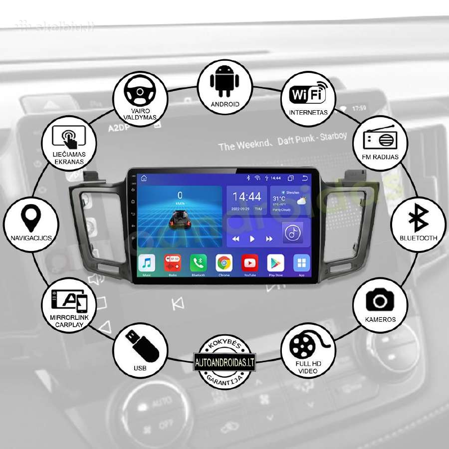 Toyota Rav4 2013-18 Android multimedia GPS/WiFi/bt - nuotraukos Nr. 2