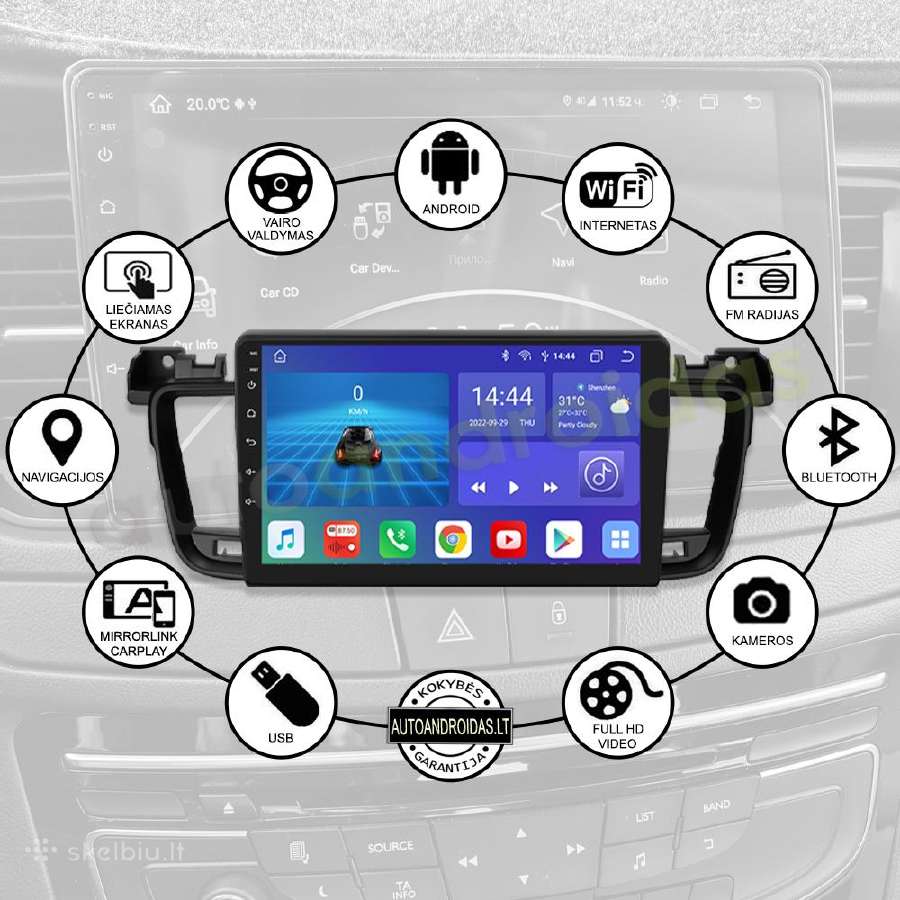 Peugeot 508 2011-17 Android multimedia GPS/WiFi/bt - nuotraukos Nr. 2