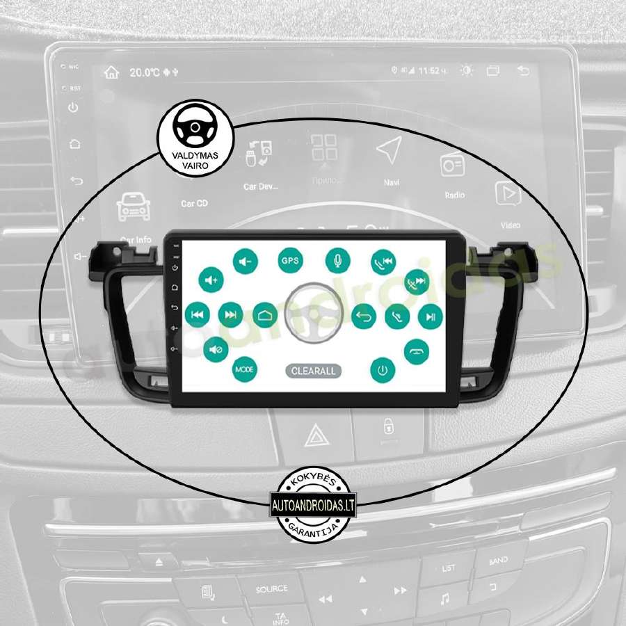 Peugeot 508 2011-17 Android multimedia GPS/WiFi/bt - nuotraukos Nr. 12
