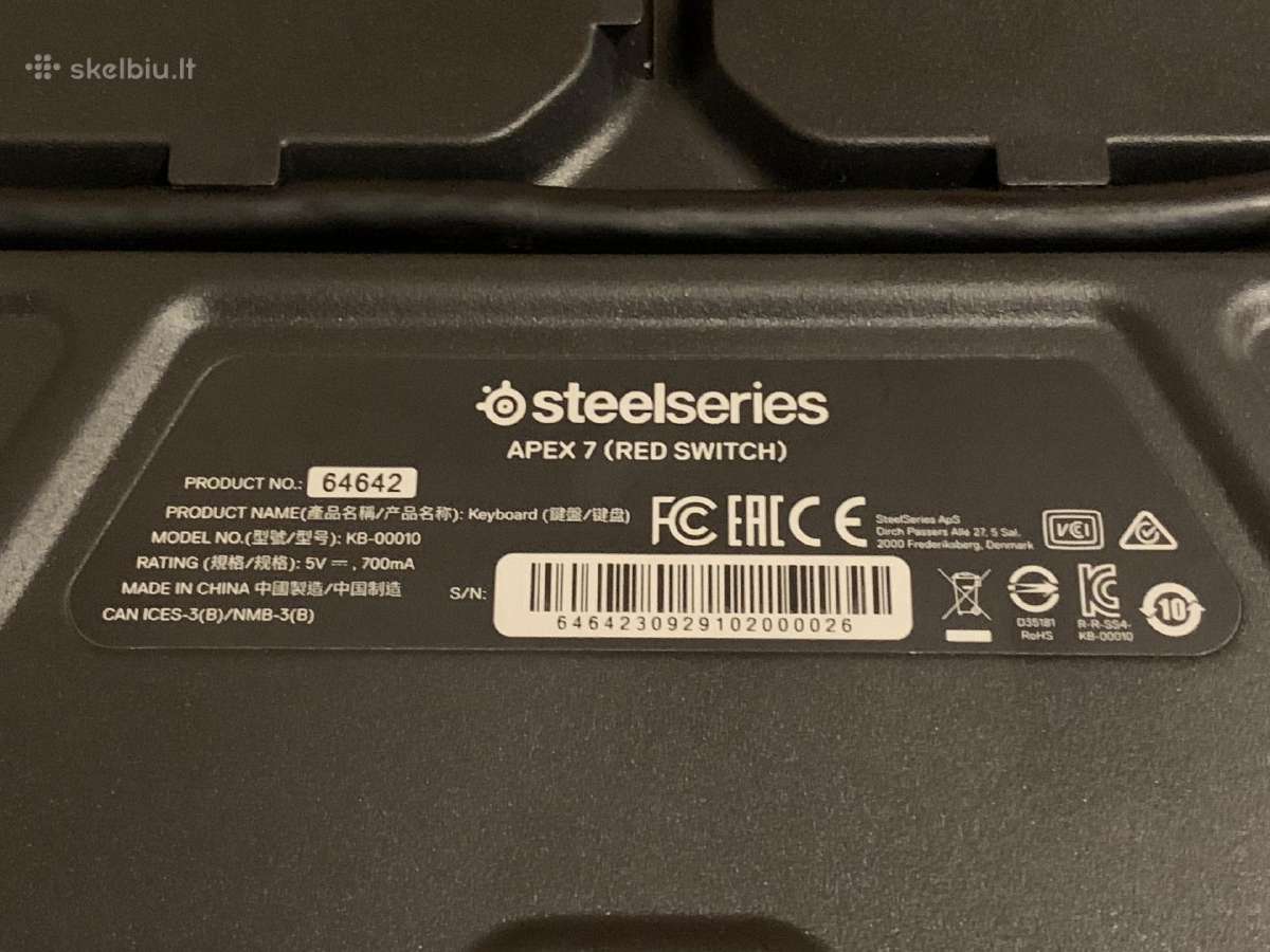 Steelseries apex 7 red swich - nuotraukos Nr. 3