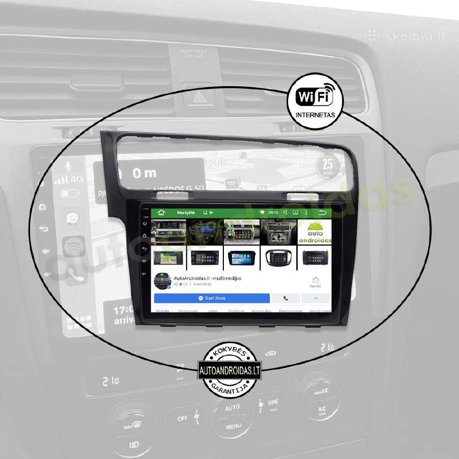 Golf 7 2011-21 Android multimedia Usb/GPS/WiFi/bt - nuotraukos Nr. 3