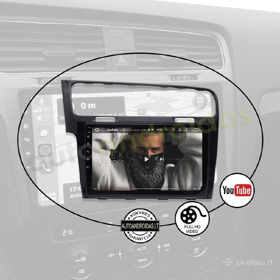 Golf 7 2011-21 Android multimedia Usb/GPS/WiFi/bt - nuotraukos Nr. 9