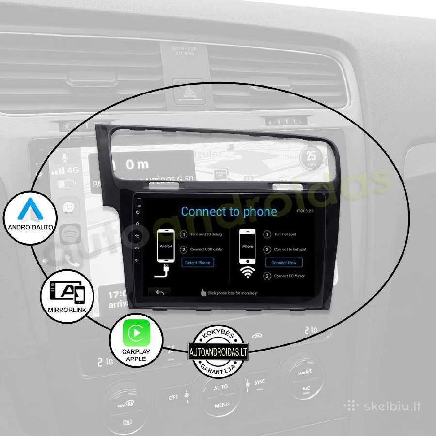 Golf 7 2011-21 Android multimedia Usb/GPS/WiFi/bt - nuotraukos Nr. 10