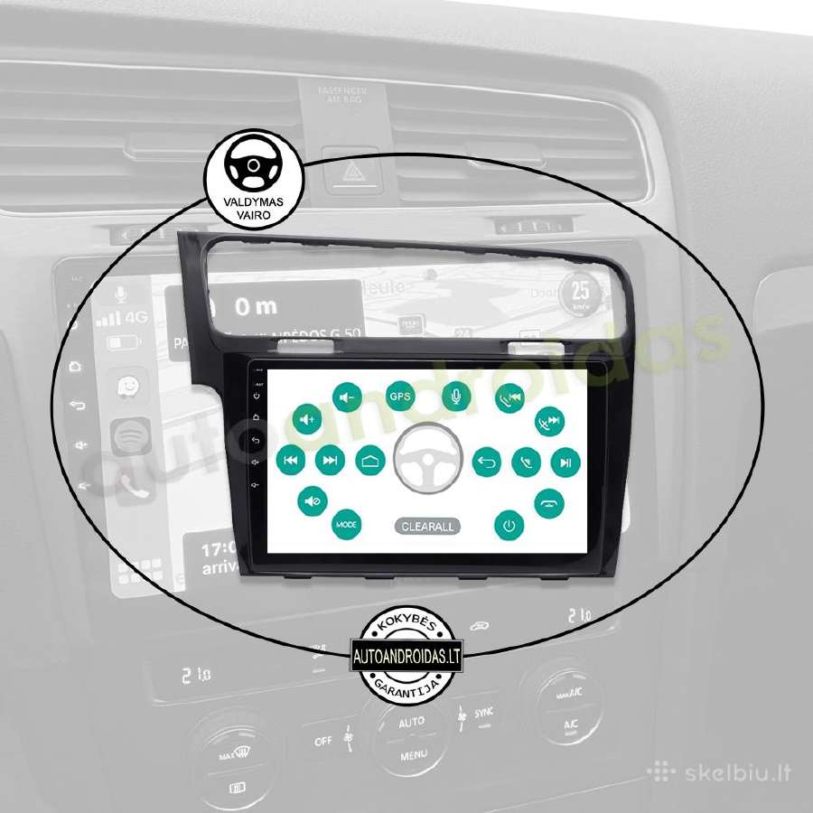 Golf 7 2011-21 Android multimedia Usb/GPS/WiFi/bt - nuotraukos Nr. 12