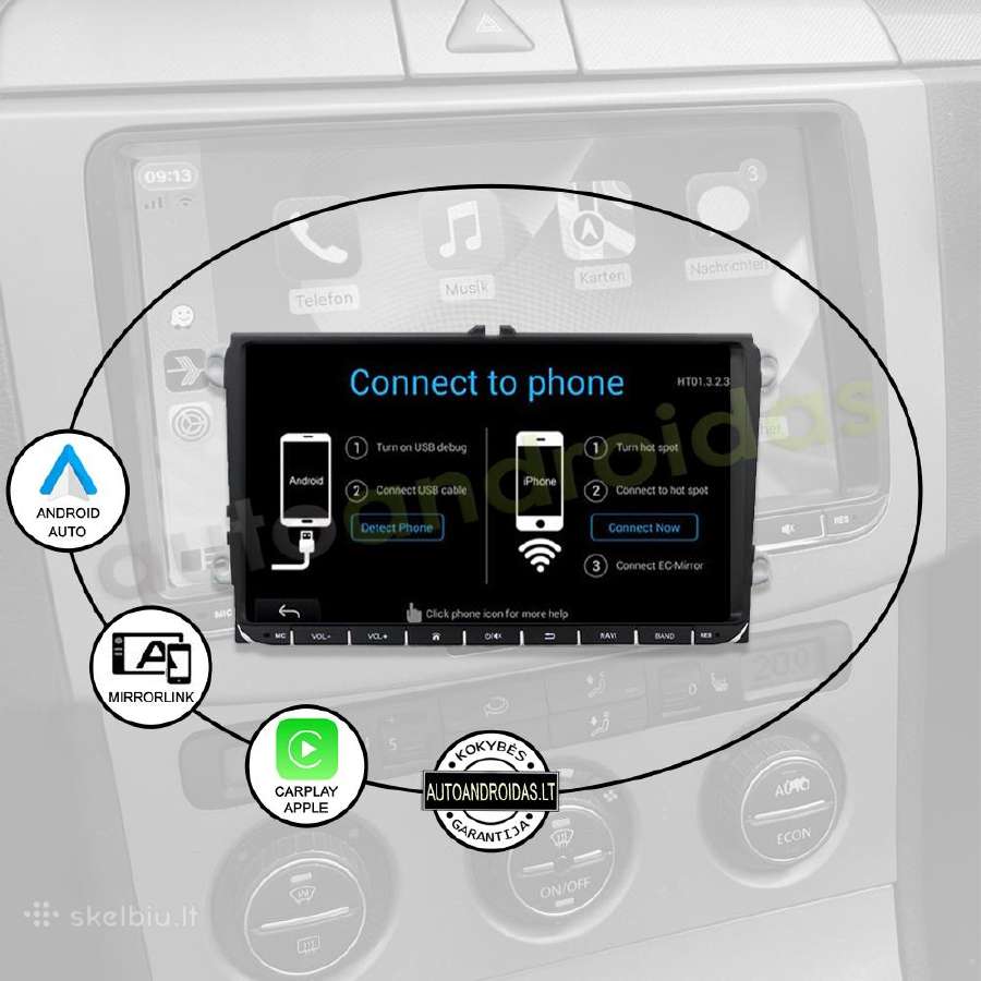 Vw, Skoda, Seat 2003-15 Android multimedia Usb/GPS - nuotraukos Nr. 10