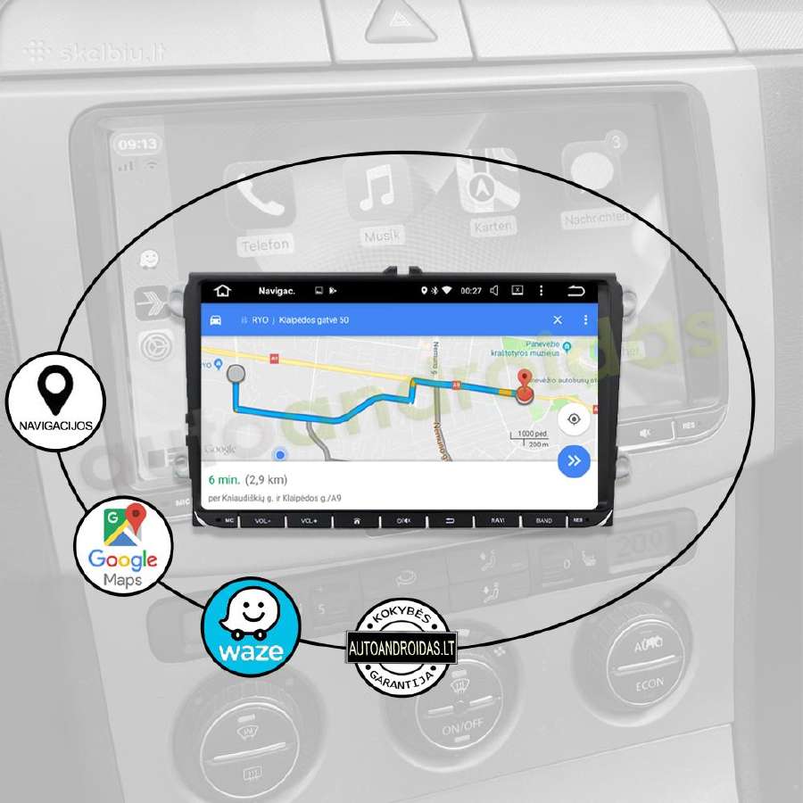 Vw, Skoda, Seat 2003-15 Android multimedia Usb/GPS - nuotraukos Nr. 11